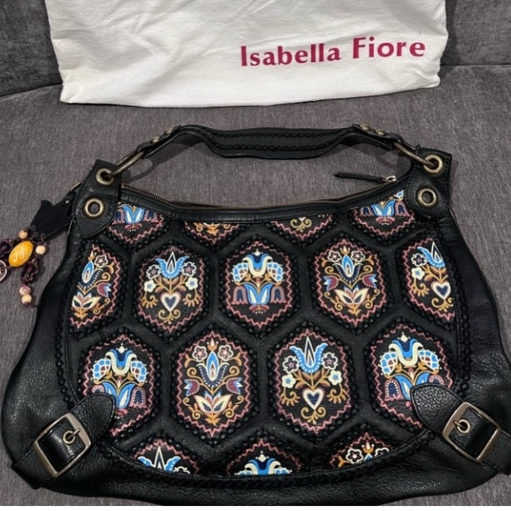 ISO Isabella Fiore Embroidered Hobo Bag